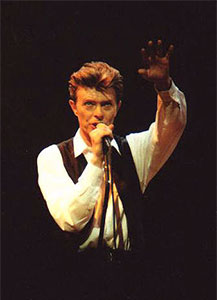 Bowie resurrected the Thin White Duke wardrobe, if not hairstyle