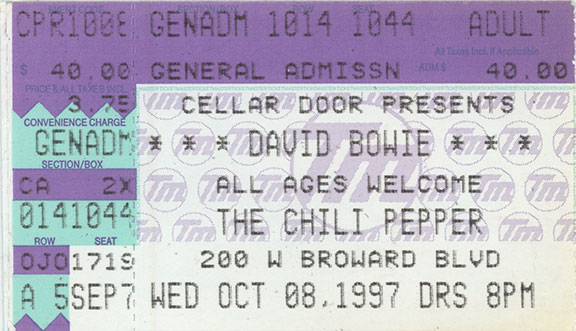 The Golden Ticket for the longest Bowie concert,,, ever!