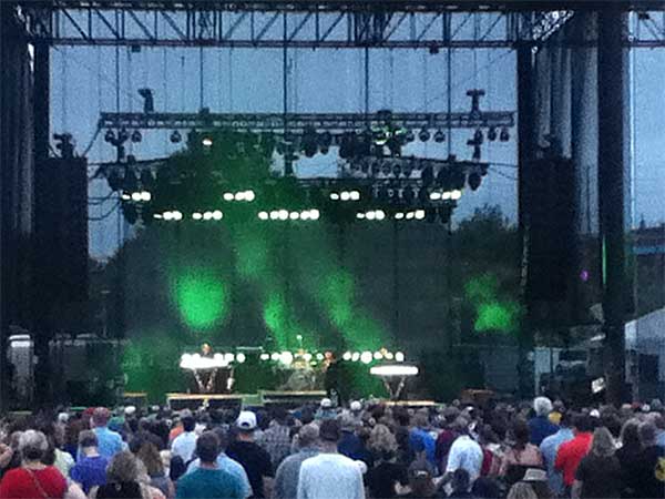 Twilight had just begun as OMD's set was underway…