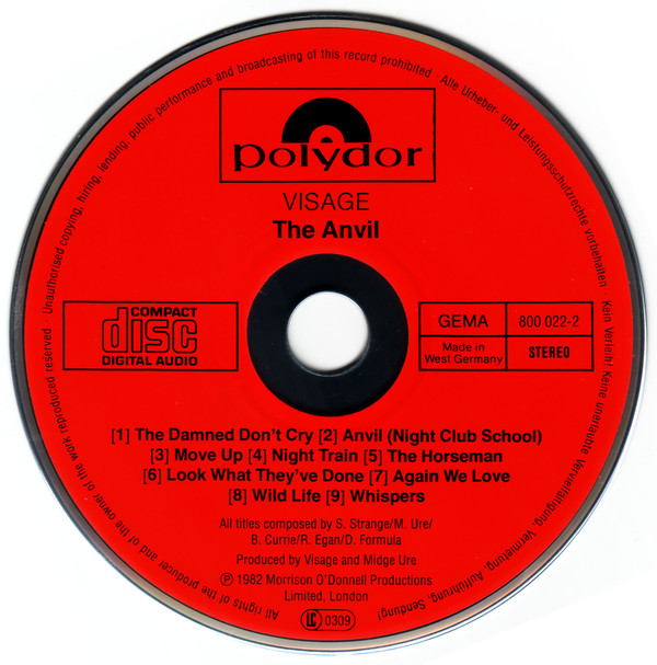visage - the anvil german 1983 CD label