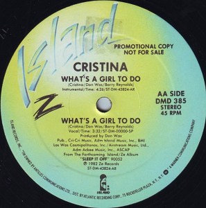 cristina - whats a girl to do label
