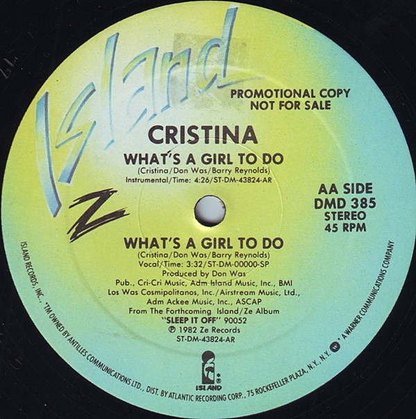 cristina - whats a girl to do label