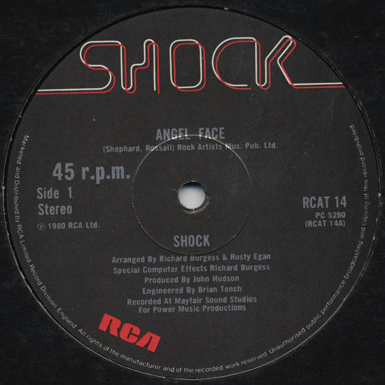 shock - angel face UK 12" label