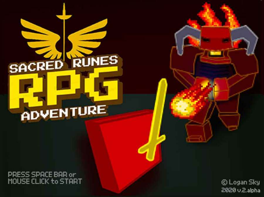 sacred runes game splash screen art