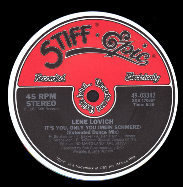 lene lovich - it's you only you mein schmerz US label art