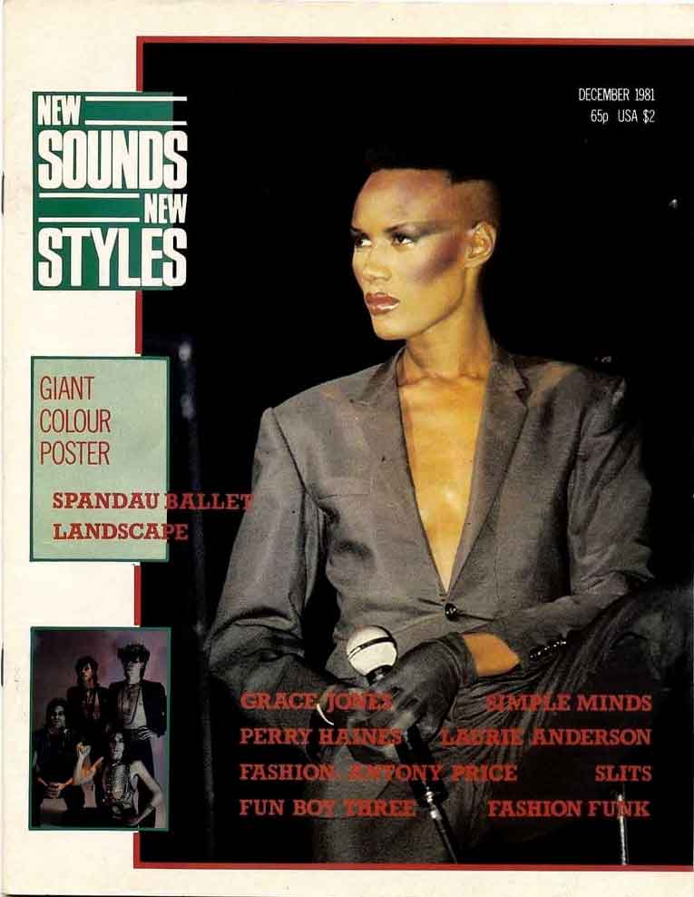 grace jones on the cover of new sounds new styles magazine