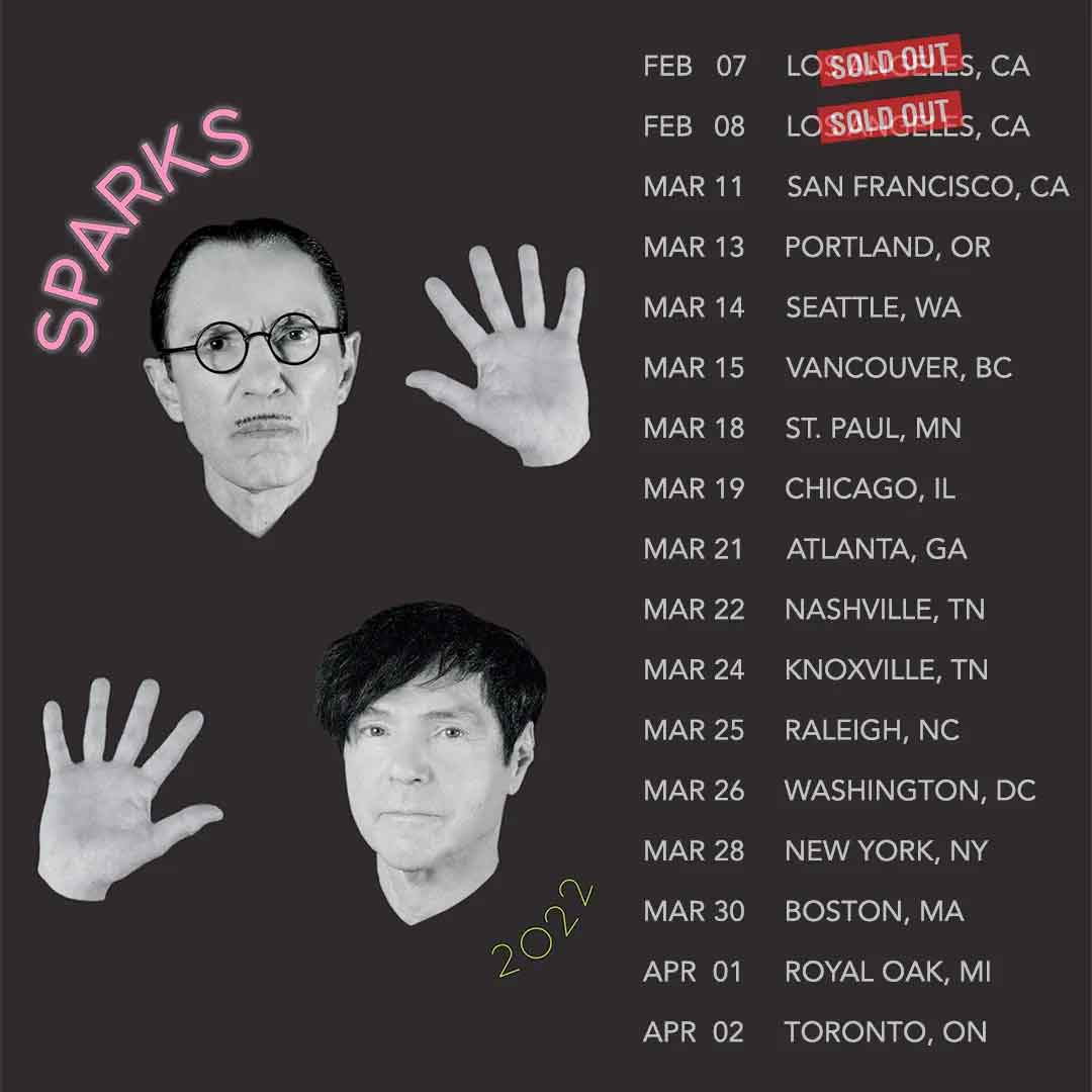 Sparks 2022 North American tour poster