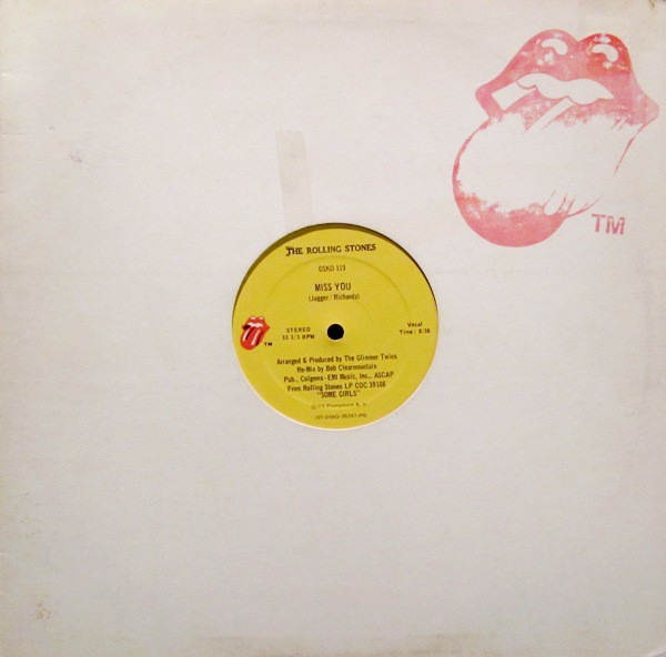 rolling stones miss you promo 12" cover art