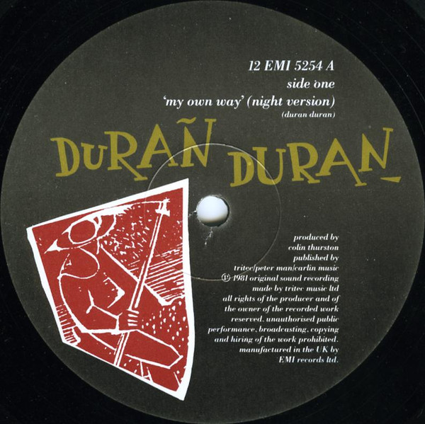 duran duran my own way 12 A label