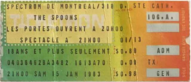 spoons ticket 1983