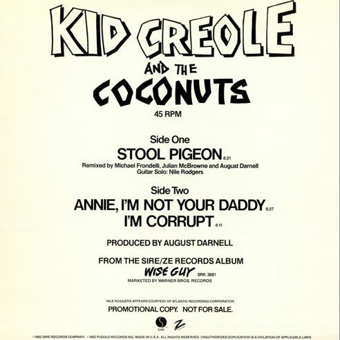 kid creole + the coconuts - stool pigeon promo 12"
