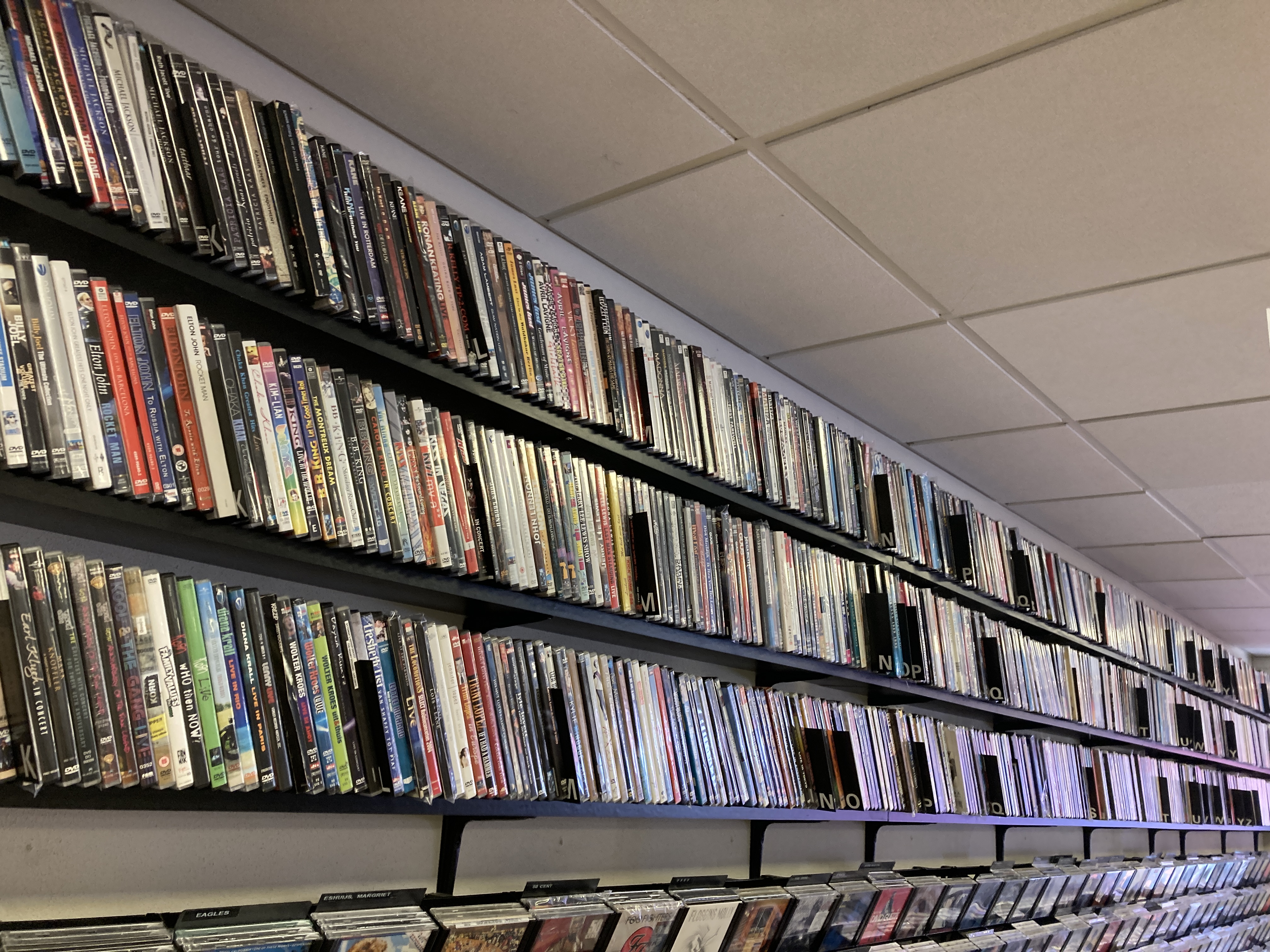 half of the music video DVDs!