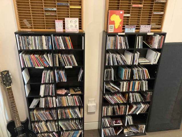 chaz’s bull city records CD racks