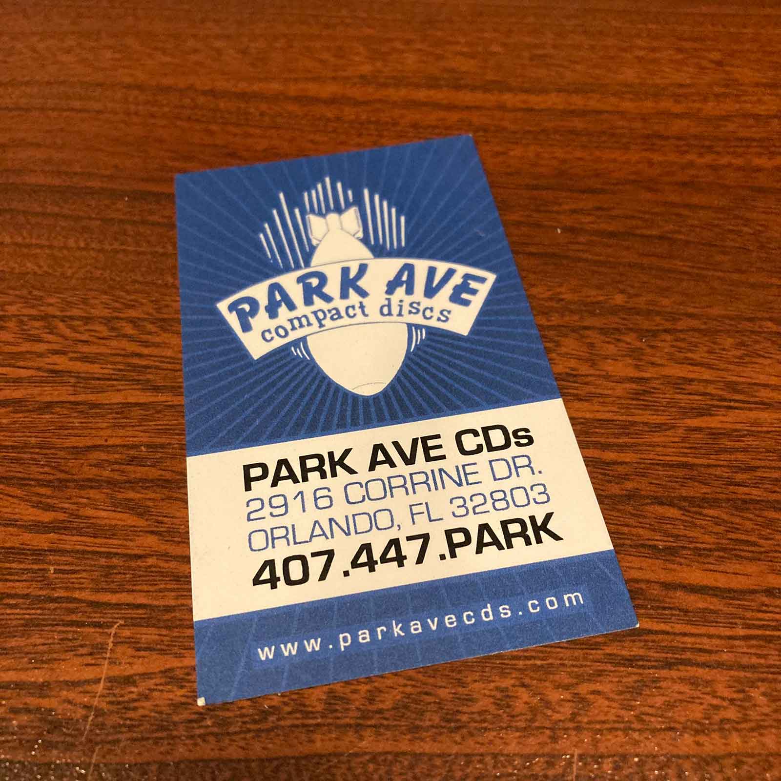 park ave cd business card