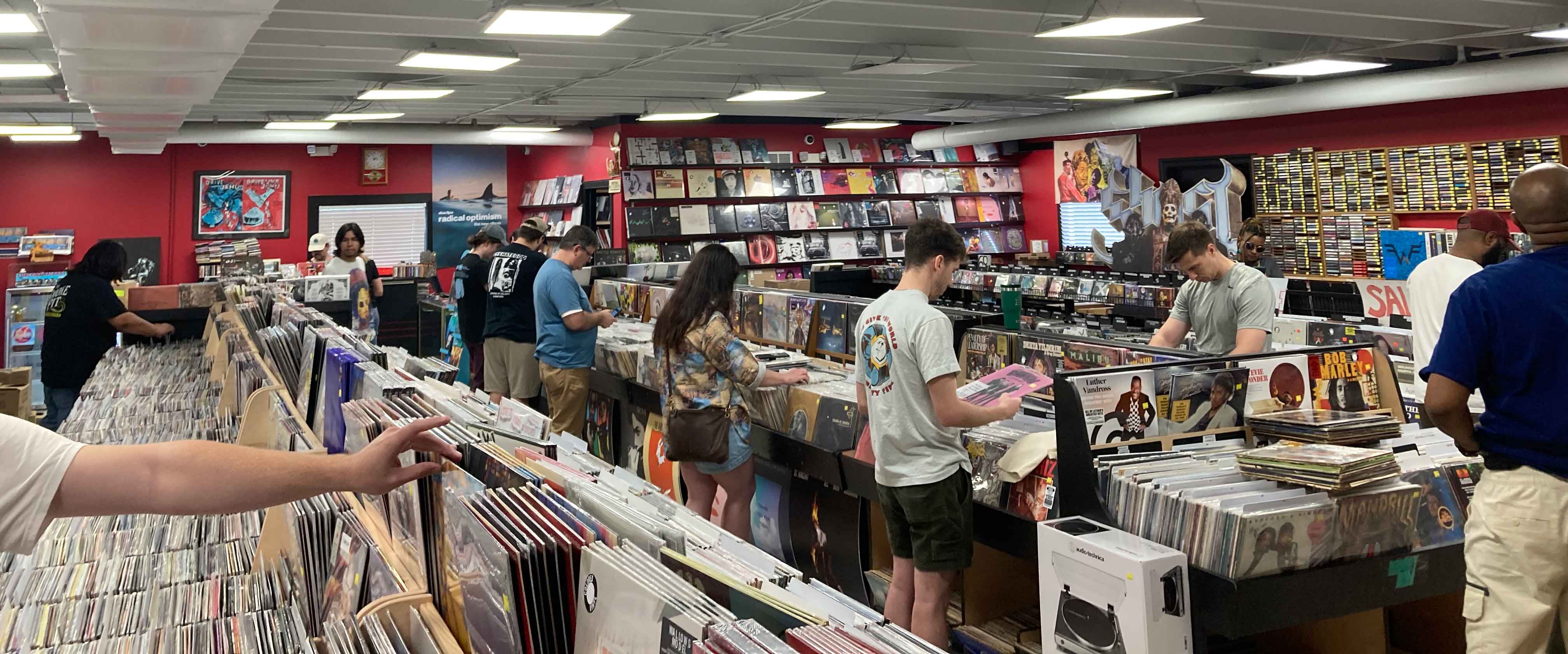 interior of Lunchbox Records Charlotte, NC
